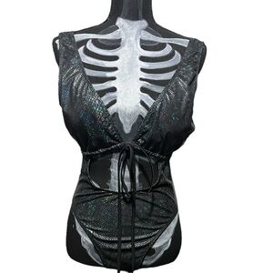 Black shimmer snakeskin cheeky bathing suit